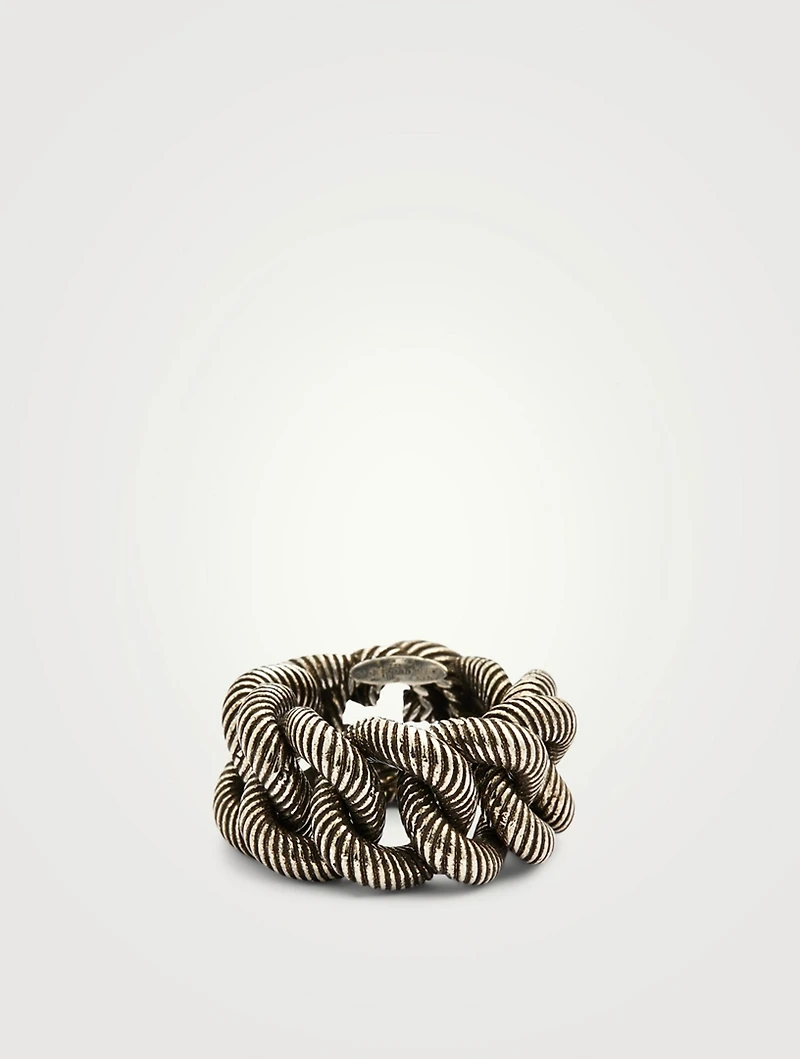 Silver Ring With Interlocking G