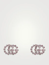 GG Running 18K White Gold Earrings With Pink Topaz