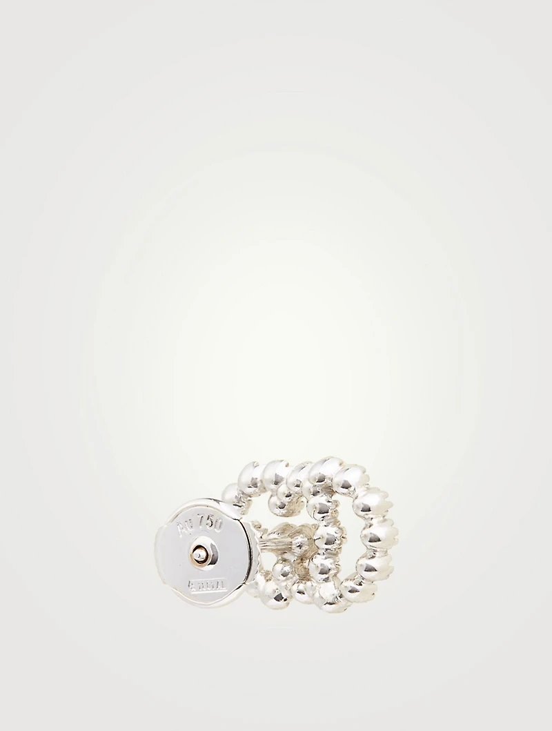 GG Running 18K White Gold Earrings With Pink Topaz