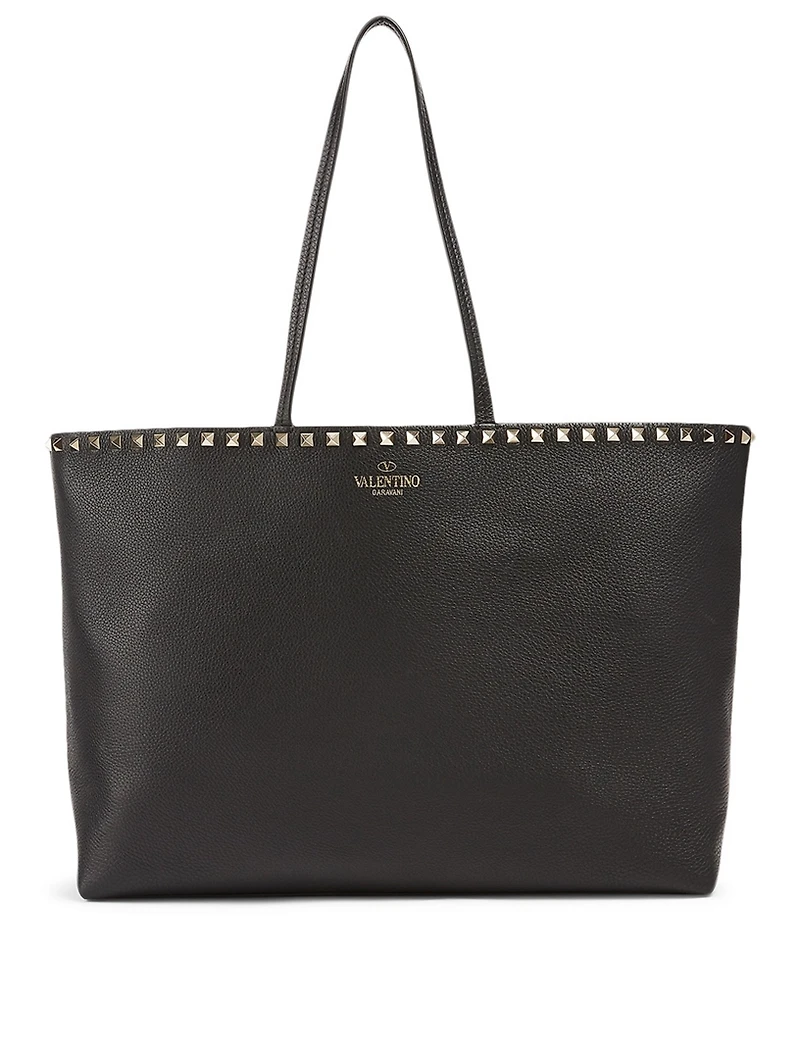 Rockstud Leather Tote Bag