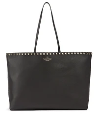 Rockstud Leather Tote Bag