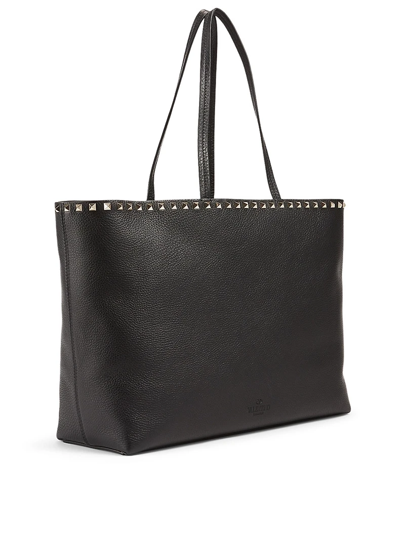 Rockstud Leather Tote Bag