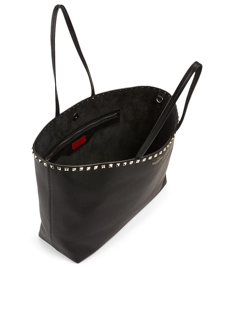 Rockstud Leather Tote Bag