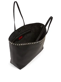 Rockstud Leather Tote Bag