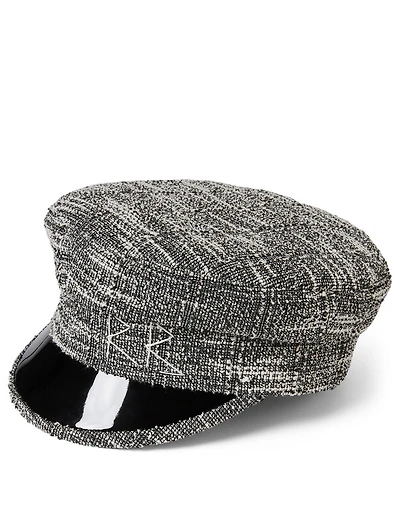 Checked Baker Boy Cap With Logo
