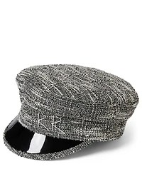 Checked Baker Boy Cap With Logo
