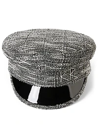 Checked Baker Boy Cap With Logo