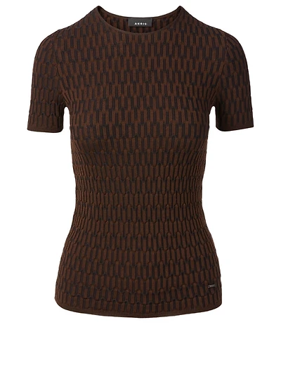 Silk And Wool Short-Sleeve Knit Top