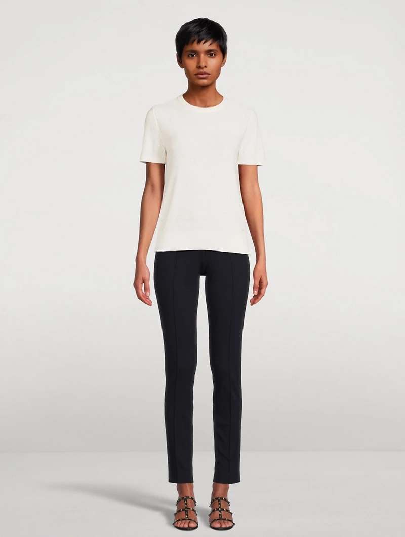 Crewneck T-Shirt With Sequins
