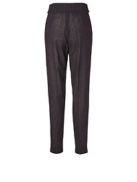 Wool High-Waisted Pants Striped Print