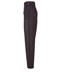 Wool High-Waisted Pants Striped Print