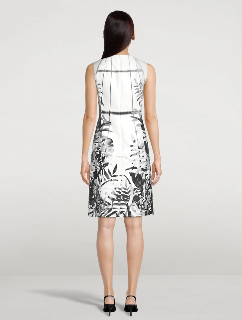Sheath Dress Leaf Print