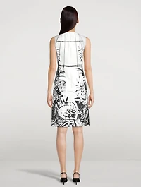 Sheath Dress Leaf Print