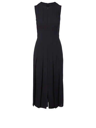 Wool-Blend Sleeveless Midi Dress