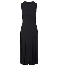 Wool-Blend Sleeveless Midi Dress
