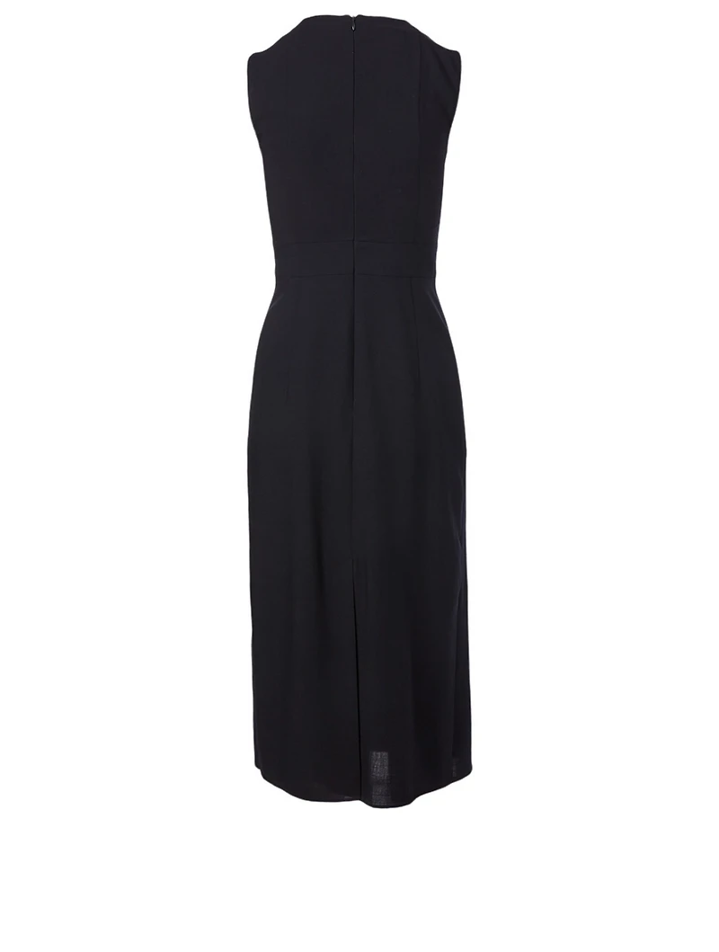 Wool-Blend Sleeveless Midi Dress