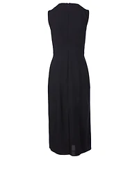 Wool-Blend Sleeveless Midi Dress