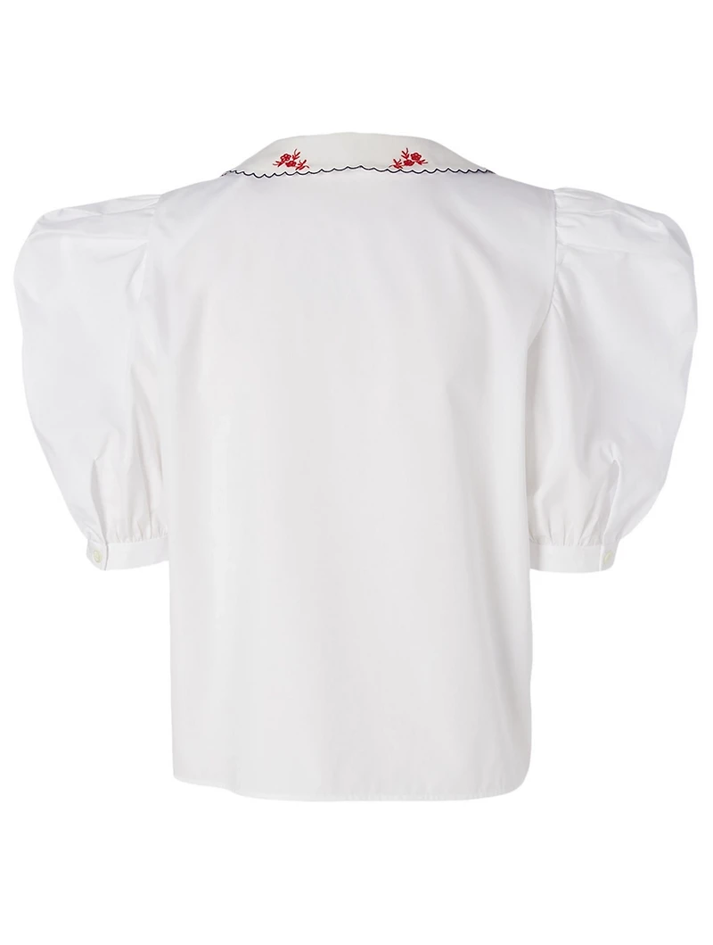 Cotton Silk Collar Blouse