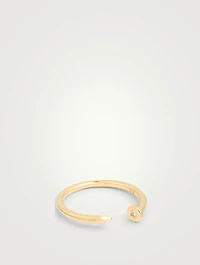 14K Gold Nail Ring With Diamond