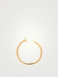 14K Gold Nail Ring With Diamond