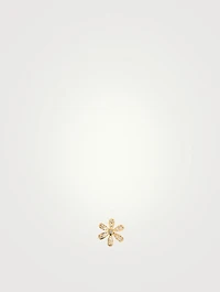 14K Gold Daisy Stud Earring With Diamonds