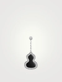 Small Wulu 18K White Gold Earring With Diamonds And Onyx
