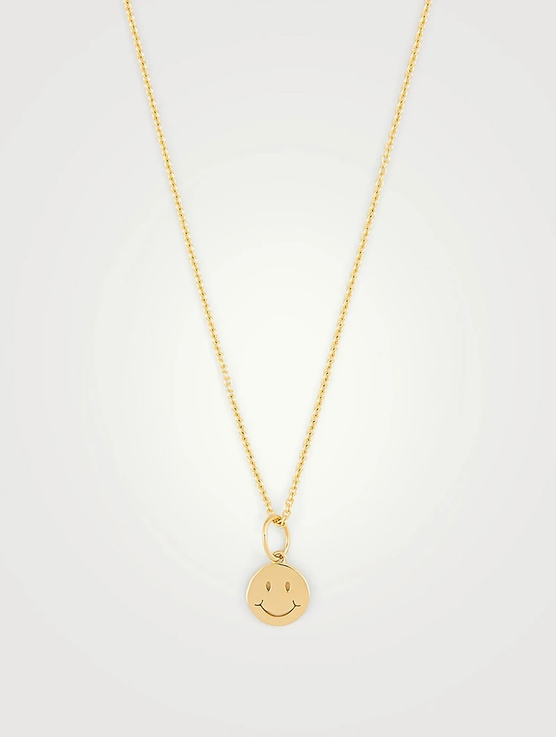 14K Gold Happy Face Necklace