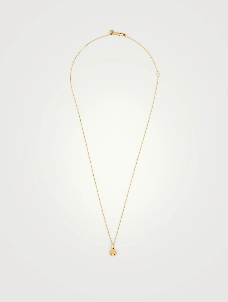 14K Gold Happy Face Necklace