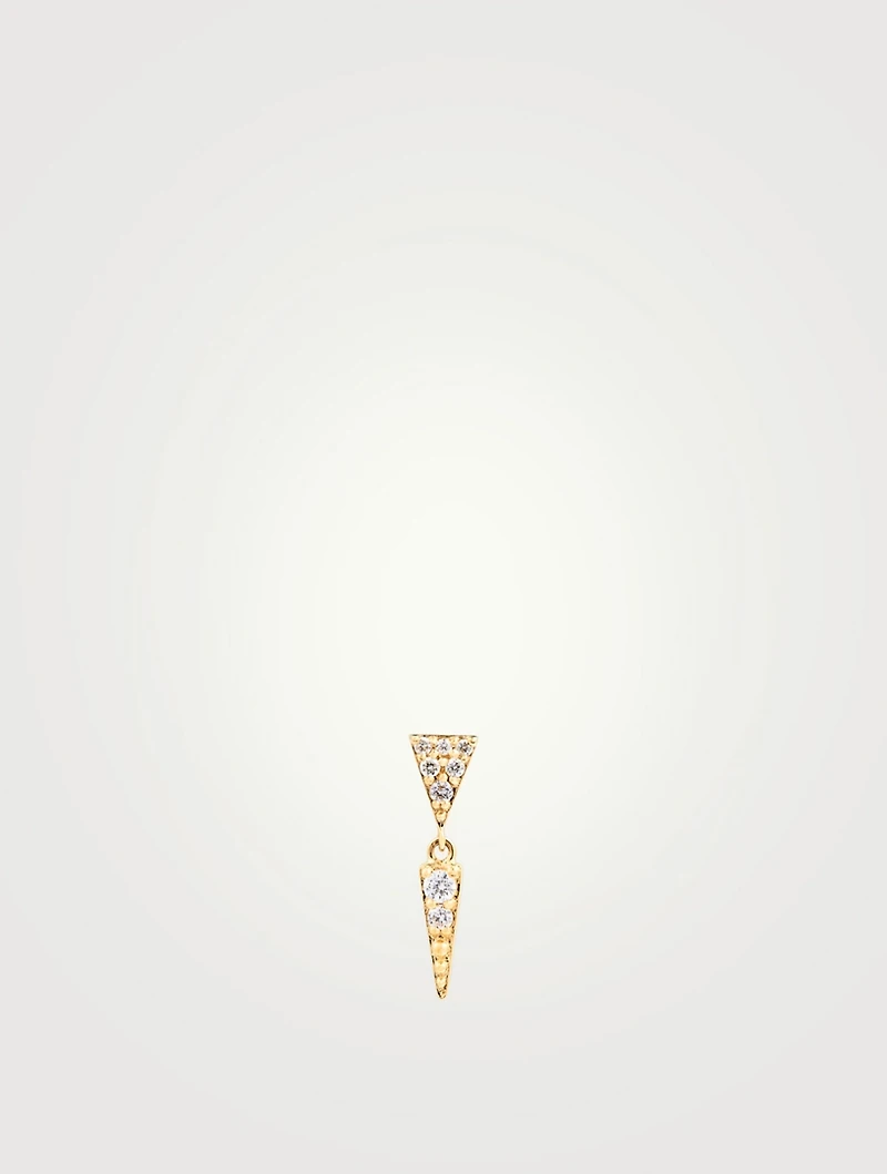 14K Gold Drop Fringe Earring With Diamonds