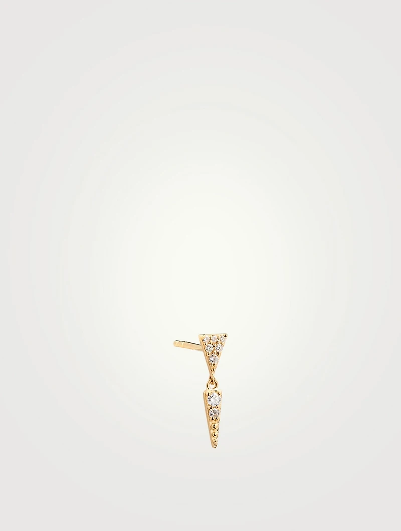 14K Gold Drop Fringe Earring With Diamonds