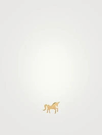 14K Gold Unicorn Stud Earring