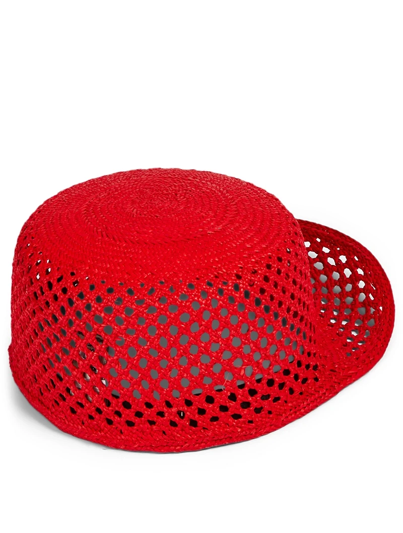 Bari Woven Straw Sun Cap