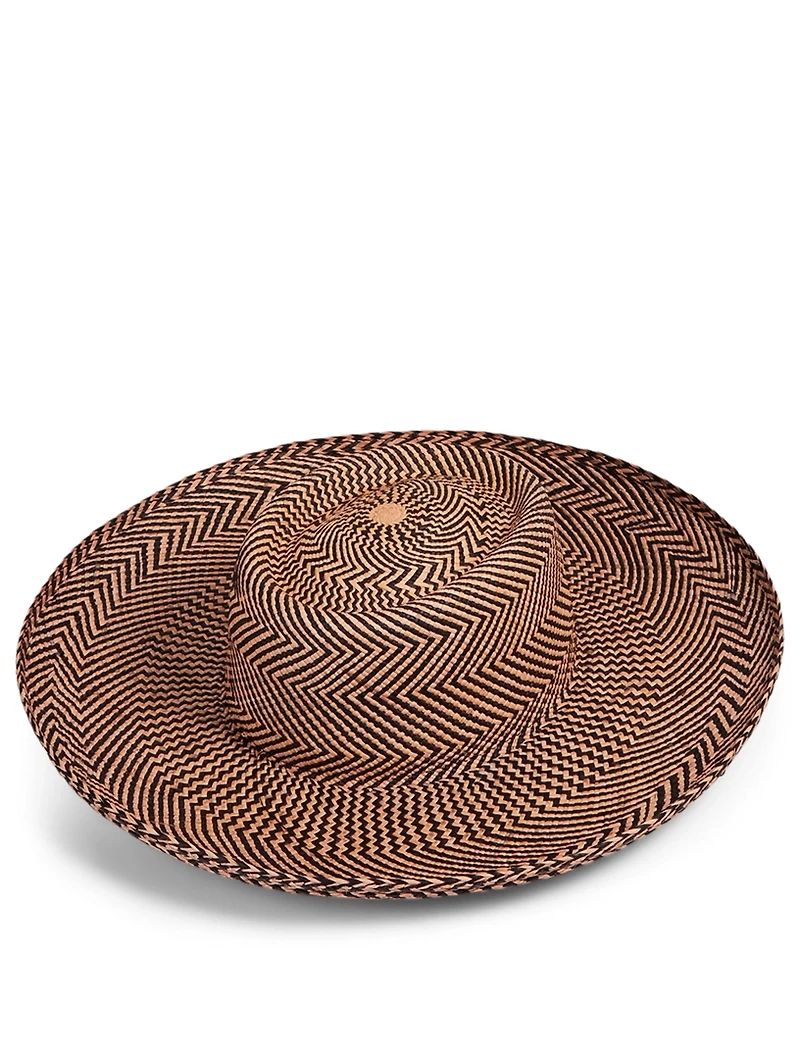 Komo Chevron-Woven Straw Sun Hat