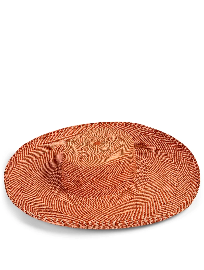 Palermo Chevron-Woven Straw Sun Hat