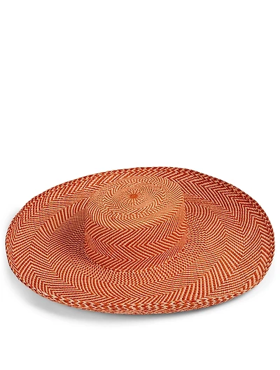 Palermo Chevron-Woven Straw Sun Hat