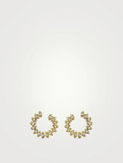 14K Gold Circle Earring With Diamonds