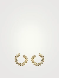 14K Gold Circle Earring With Diamonds