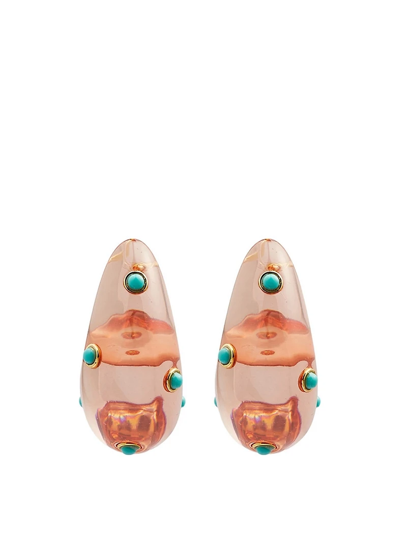 Arp Acrylic Earrings With Turquoise