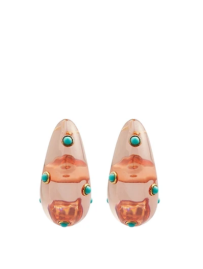 Arp Acrylic Earrings With Turquoise