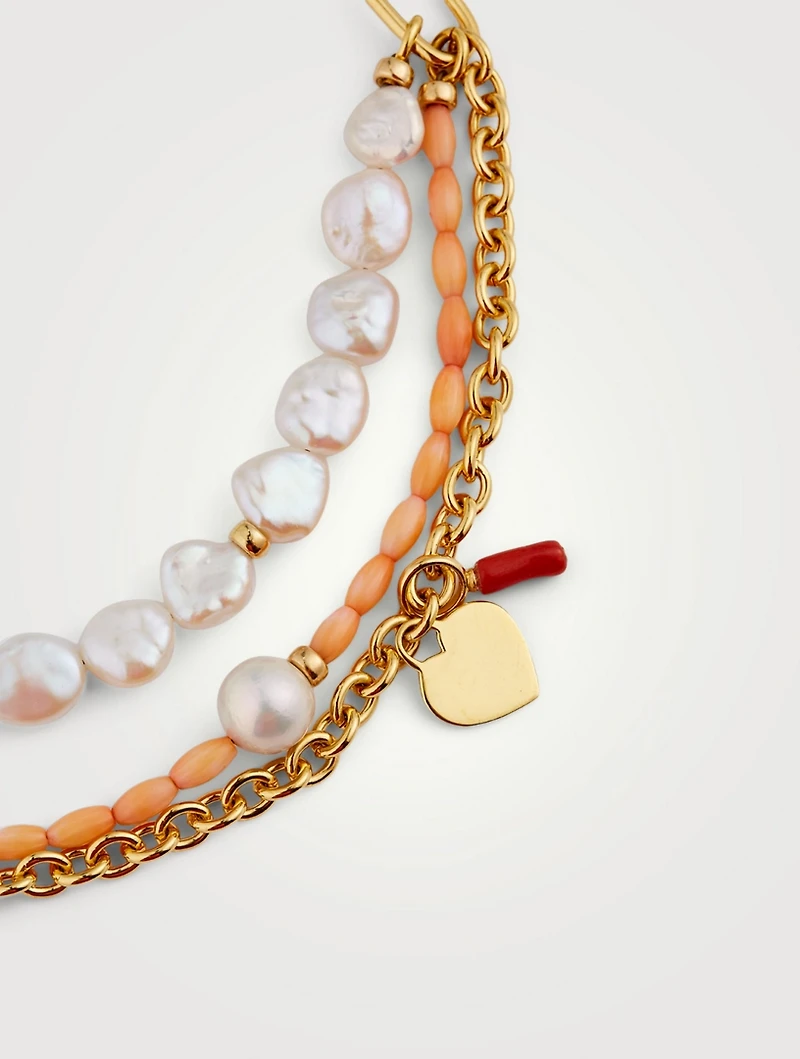 Cornetto Necklace With Pearls