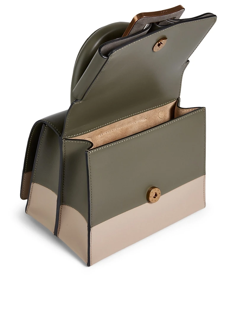 Lucas 19 Two-Tone Leather Top Handle Bag