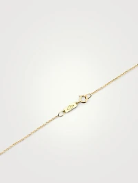 18K Gold Marquise Lariat Necklace With Diamonds and Turquoise