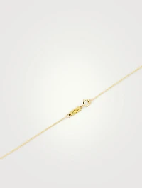 18K Gold Good Luck Bar Necklace With Diamonds