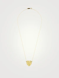 18K Gold Hammered Heart Necklace