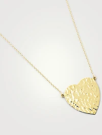 18K Gold Hammered Heart Necklace