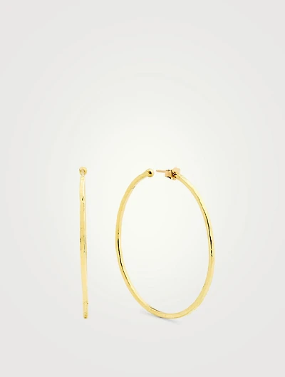 Medium 18K Hammered Gold Hoop Earrings