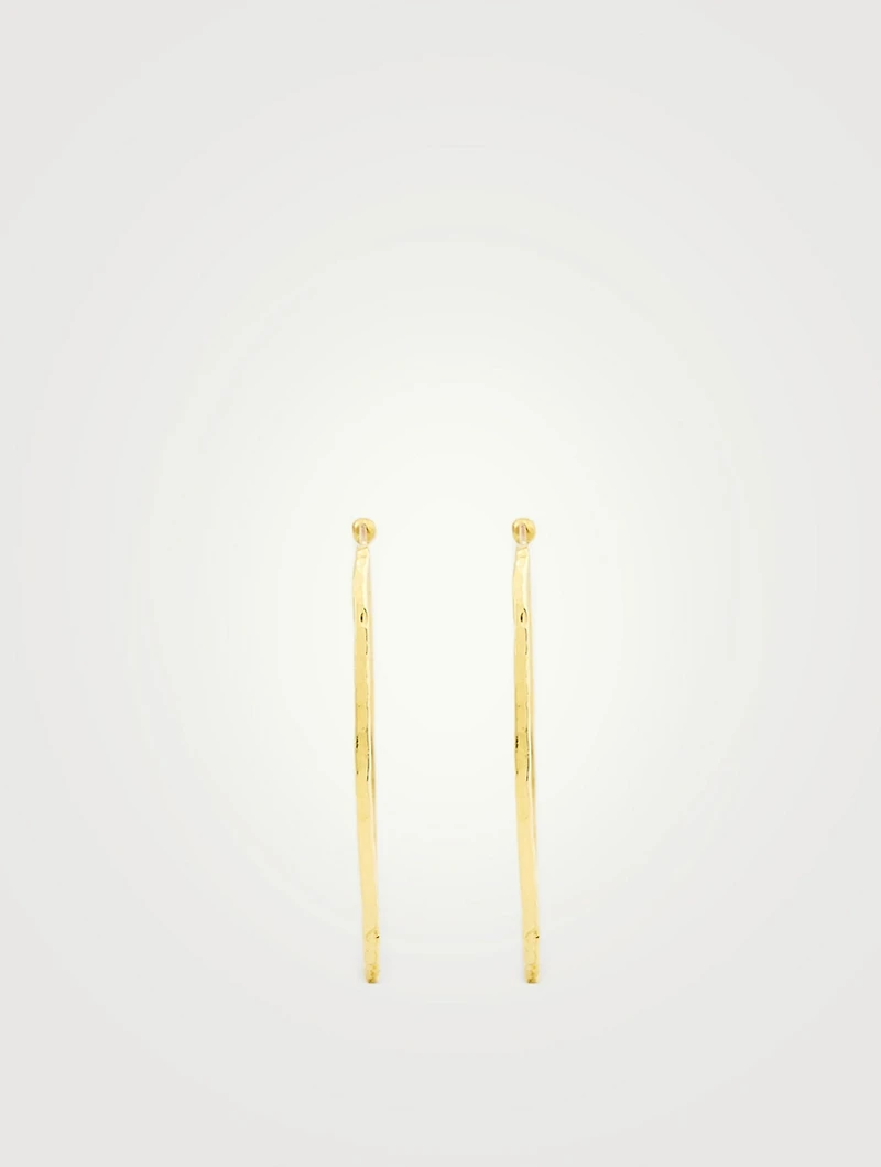 Medium 18K Hammered Gold Hoop Earrings