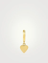 Mini 18K Gold Huggie Earrings With Heart Drop