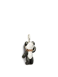 Large Neko Bo Bo 18K White Gold Pendant With Diamonds And Rubies