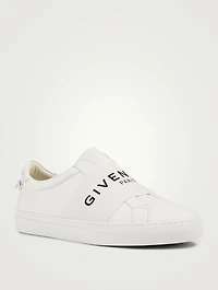 Urban Street Leather Slip-On Sneakers With Logo Strap